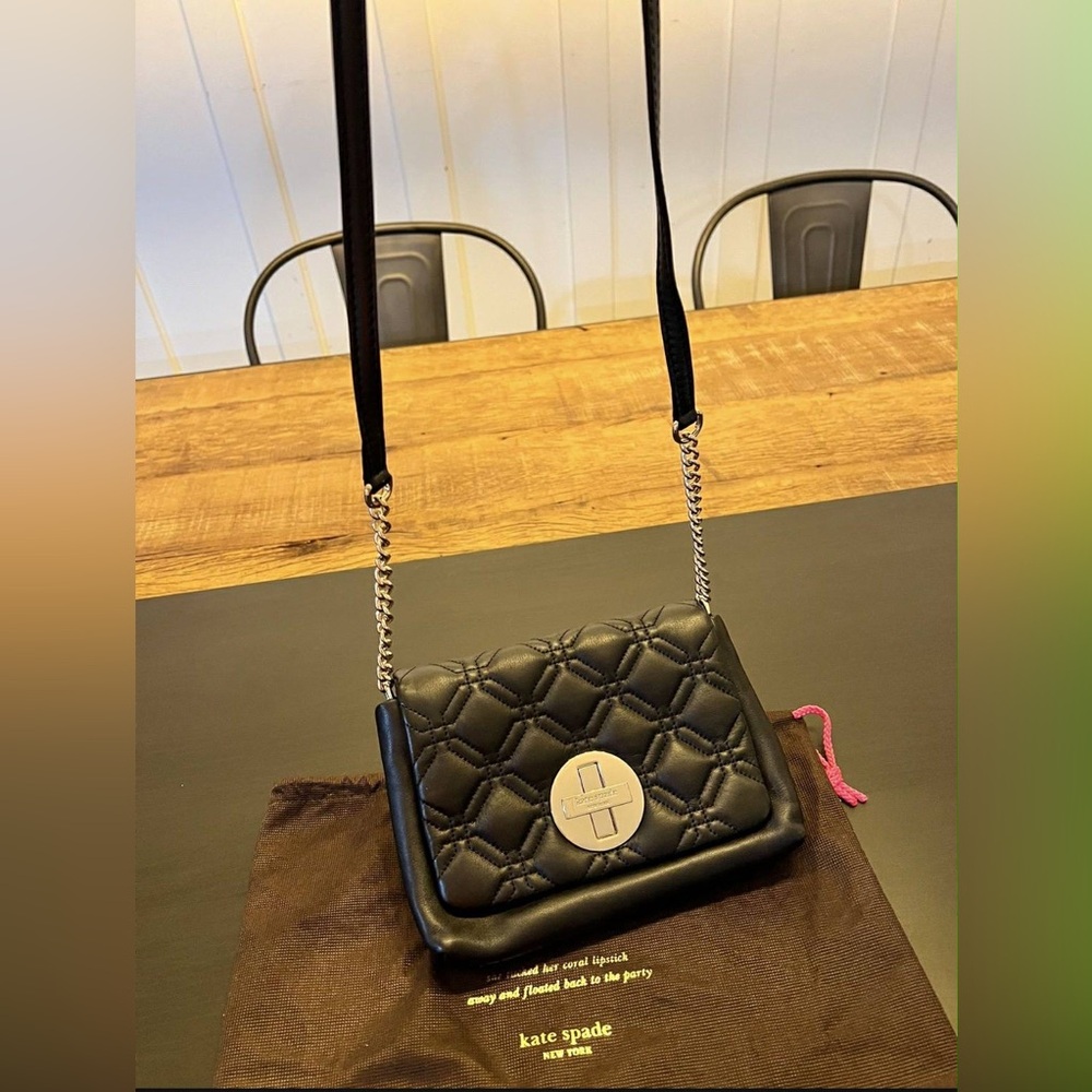 Kate Spade Quilted Black Crossbody Bag - Picture 2 of 6